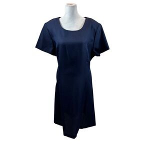 Ladies Vinatge Willow Ridge Brand Navy Blue Dress with Back Tie Size 18